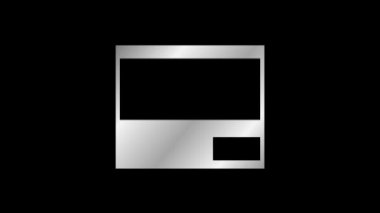 4K UHD, Quad HD, Full HD ve HD çözünürlüklü sunum plakaları siyah arkaplan üzerinde gümüş gradyan renk. Televizyon sembolleri ve simgeleri. Hareket grafiği.