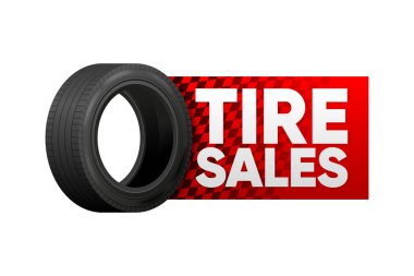 Reklam pankartı otomobili. Satılık bilgi. El ilanı ya da broşür. Vektör illüstrasyonu