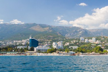 Yalta, Kırım, 3 Eylül 2015. Kırım 'daki Karadeniz kıyısındaki Yalta kenti