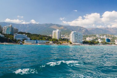 Yalta, Kırım, 3 Eylül 2015. Kırım 'daki Karadeniz kıyısındaki Yalta kenti