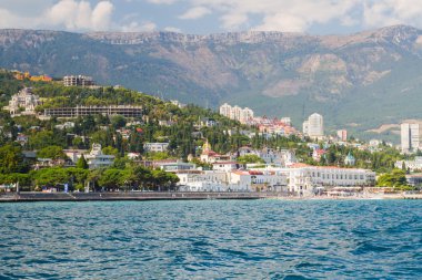 Yalta, Kırım, 3 Eylül 2015. Kırım 'daki Karadeniz kıyısındaki Yalta kenti