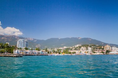 Yalta, Kırım, 3 Eylül 2015. Kırım 'daki Karadeniz kıyısındaki Yalta kenti