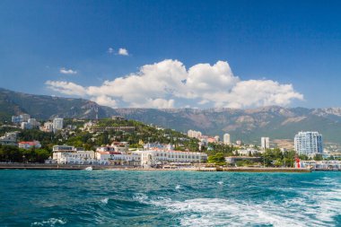 Yalta, Kırım, 3 Eylül 2015. Kırım 'daki Karadeniz kıyısındaki Yalta kenti