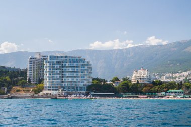 Yalta, Kırım, 3 Eylül 2015. Kırım 'daki Karadeniz kıyısındaki Yalta kenti