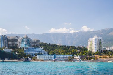 Yalta, Kırım, 3 Eylül 2015. Kırım 'daki Karadeniz kıyısındaki Yalta kenti