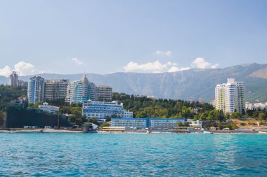 Yalta, Kırım, 3 Eylül 2015. Kırım 'daki Karadeniz kıyısındaki Yalta kenti