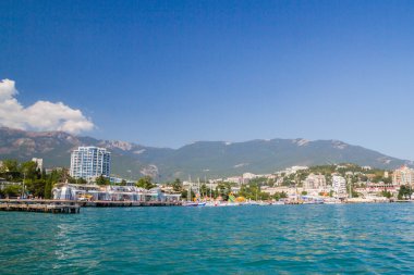 Yalta, Kırım, 3 Eylül 2015. Kırım 'daki Karadeniz kıyısındaki Yalta kenti