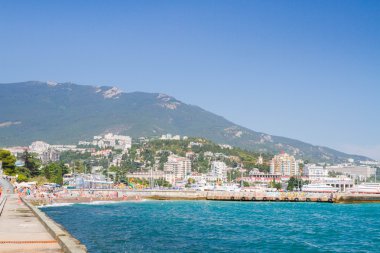 Yalta, Kırım, 3 Eylül 2015. Kırım 'daki Karadeniz kıyısındaki Yalta kenti