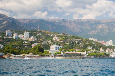 Yalta, Kırım, 3 Eylül 2015. Kırım 'daki Karadeniz kıyısındaki Yalta kenti