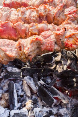 Domuz eti yemek et şiş dilimlenmiş