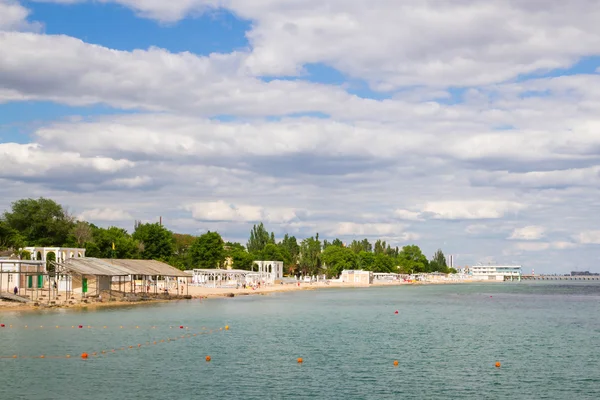 Evpatoria Crimea Junio 2016 Playa Evpatoria Crimea Sobre Mar Negro —  Fotos de Stock