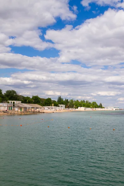 Evpatoria Crimea Junio 2016 Playa Evpatoria Crimea Sobre Mar Negro —  Fotos de Stock