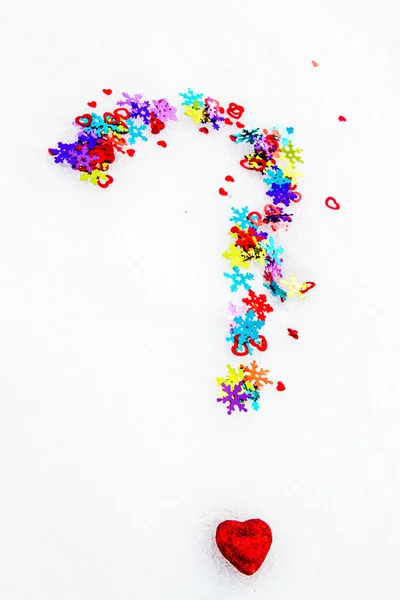 The question mark in the snow — Stock Photo, Image