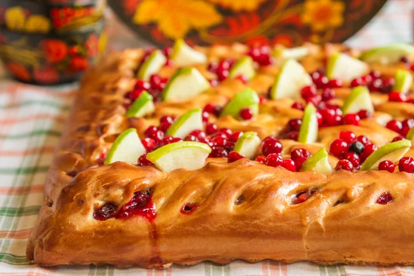 Pie with apples and cranberries — Stock Photo, Image