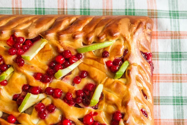 Pie with apples and cranberries — Stock Photo, Image