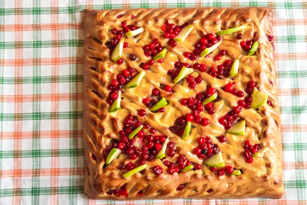 Pie with apples and cranberries — Stock Photo, Image