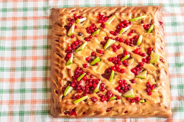 Pie with apples and cranberries — Stock Photo, Image