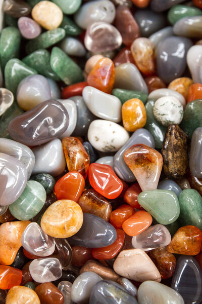 Natural colored stones of different breeds