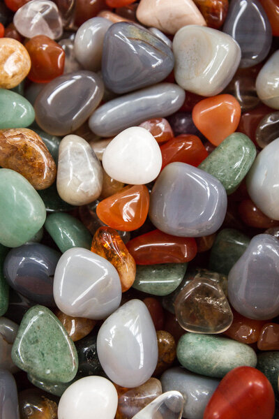 Natural colored stones of different breeds