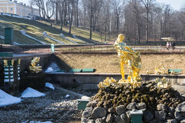 Samson fountain in the city Park of Peterhof. — Stock Photo, Image