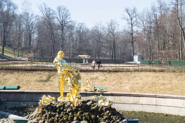 Samson fountain in the city Park of Peterhof. — Stock Photo, Image