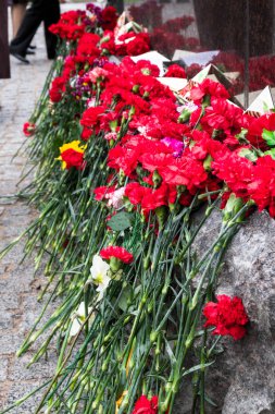 Kırmızı karanfiller Anıtı döşeme