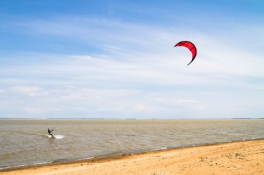 Rüzgar Sörfü, büyük Izhora Finlandiya Körfezi'Beach