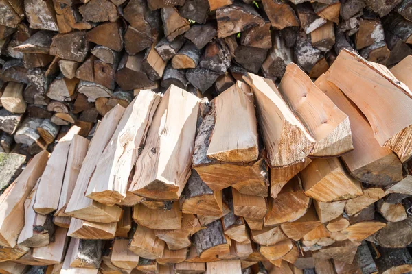 Dry Logs Stacked Pile Garden — Stock Photo, Image