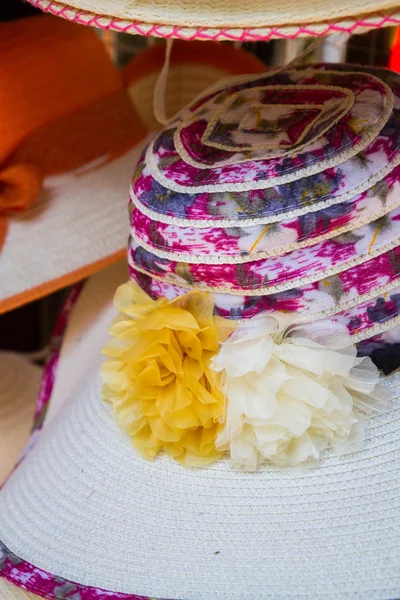 Summer women colorful hats decor — Stock Photo, Image