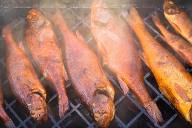 Bir smokehouse balık füme