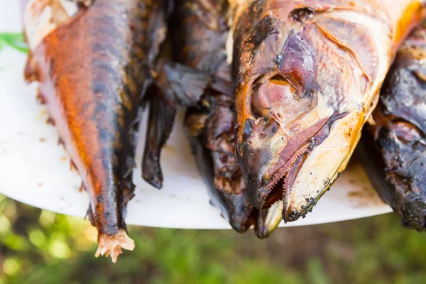 Ugotowany gorący świeże ryby wędzone — Zdjęcie stockowe