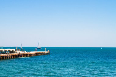 The promenade by the black sea in Yevpatoriya