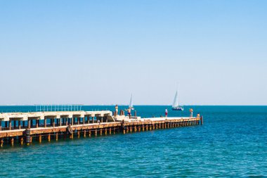 The promenade by the black sea in Yevpatoriya