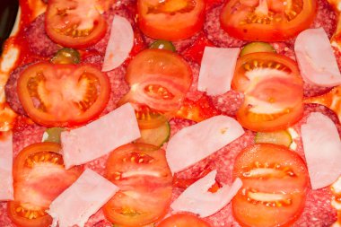 Topingler çeşitli pizza pişirme