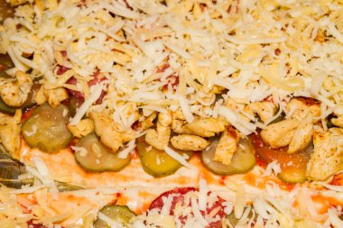 Topingler çeşitli pizza pişirme