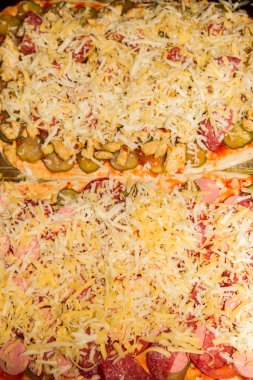 Topingler çeşitli pizza pişirme