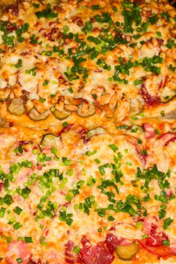 Topingler çeşitli pizza pişirme