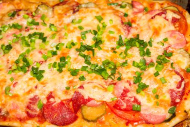 Topingler çeşitli pizza pişirme