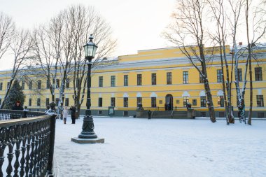 Kışın Novgorod Kremlin topraklarının