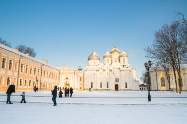 Kışın Novgorod Kremlin topraklarının