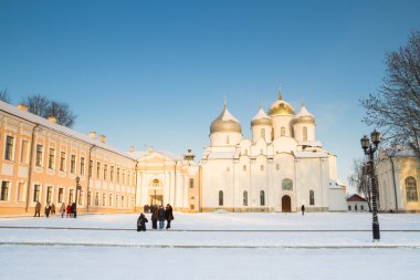 Kışın Novgorod Kremlin topraklarının
