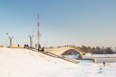 Kışın Novgorod Kremlin topraklarının