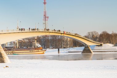 Kışın Novgorod Kremlin topraklarının