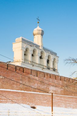 Kışın Novgorod Kremlin topraklarının