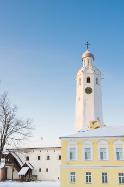 Kışın Novgorod Kremlin topraklarının