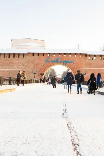 Le territoire du Novgorod Kremlin en hiver — Photo