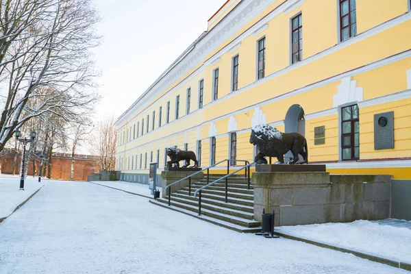 Kışın Novgorod Kremlin topraklarının