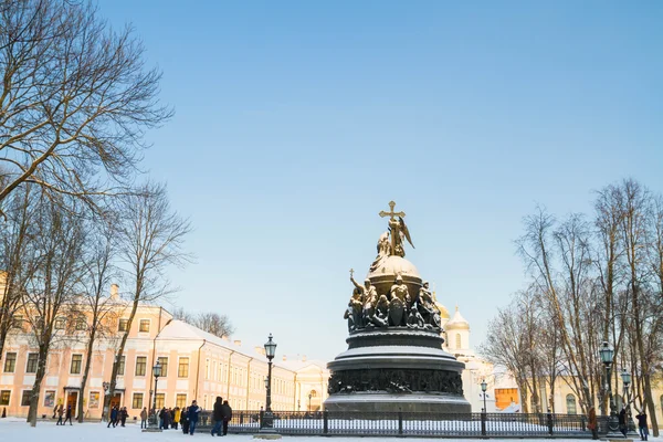 Anıt "Millennium," Rusya'nın Novgorod topraklarının — Stok fotoğraf