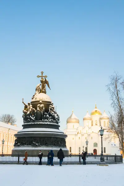 Monumentet "Millennium av Ryssland" i territorium i Novgorod — Stockfoto