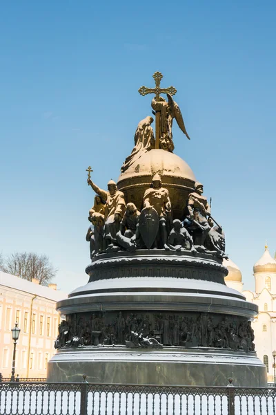 The monument "Millennium of Russia" in territory of the Novgorod — Stock Photo, Image